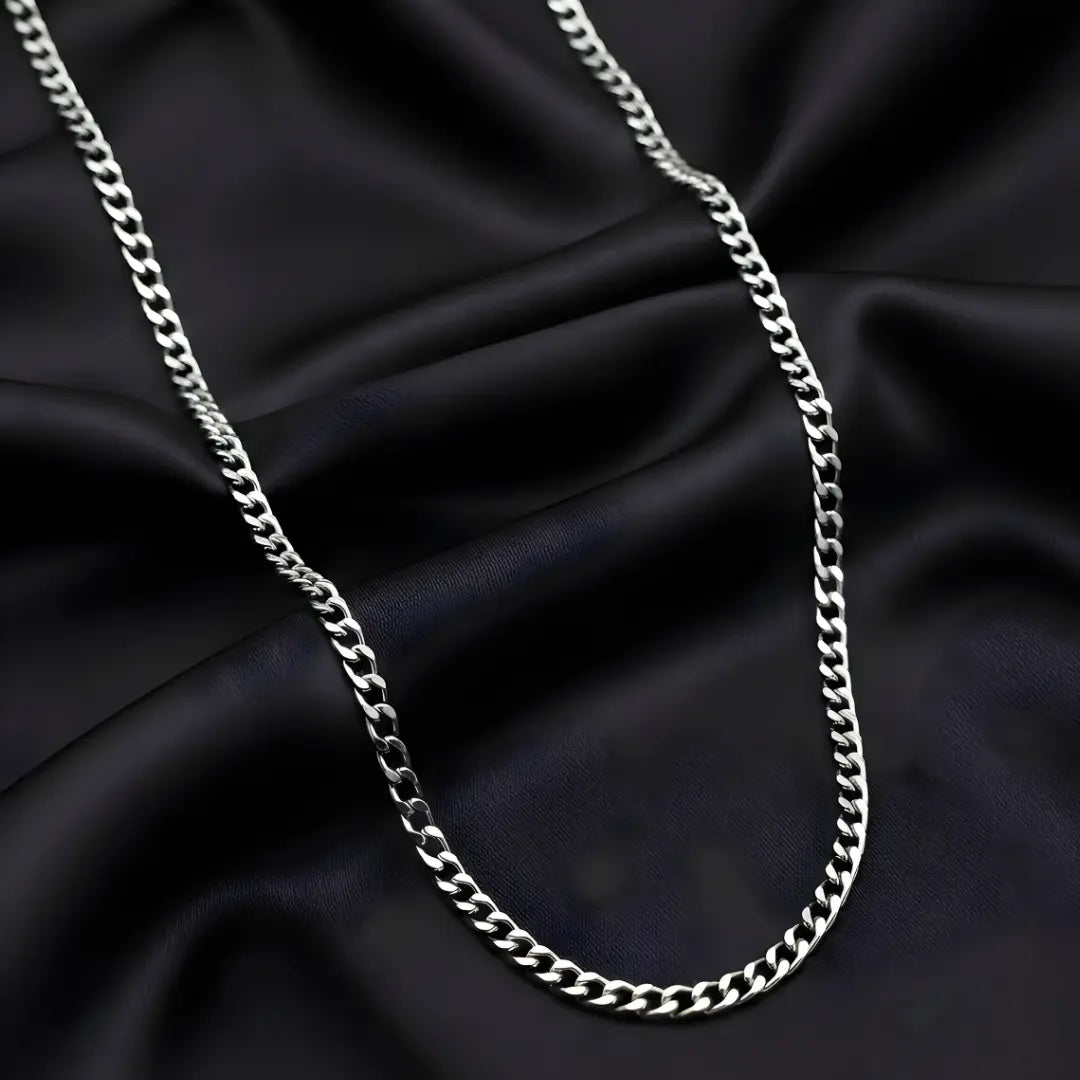Silver Rhodium Plated Cuban Link Chain