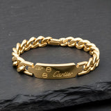 18K Gold Filled Cuban Link ID Plate Bracelet – Luxury Men’s & Women’s Chain Wristband