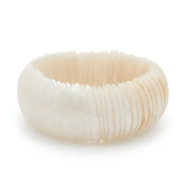 Natural White Mother of Pearl Statement Bracelet (25mm) – Pearlescent Shell Cuff Bangle