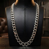54CM x 14MM Heavy Stainless Steel Cuban Link Chain – Tarnish-Proof Silver Curb Necklace