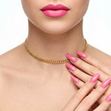 40CM x 3MM 18K Gold Curb Chain Necklace –  Unisex Waterproof Tarnish-Proof Gold Chain Jewelry