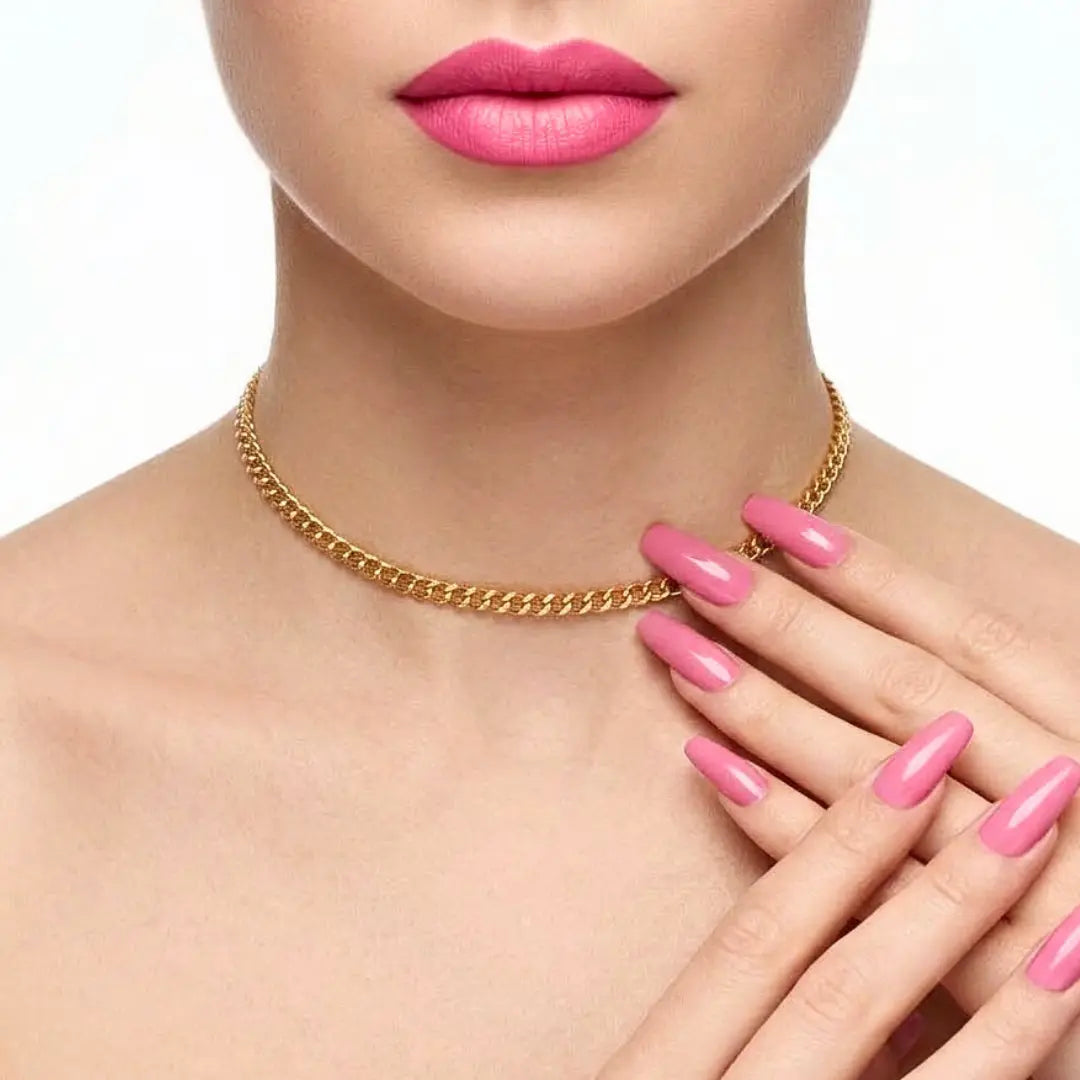40CM x 3MM 18K Gold Curb Chain Necklace –  Unisex Waterproof Tarnish-Proof Gold Chain Jewelry