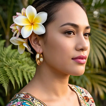 Hawaiian 14K Gold Filled Triple Strand Hoop Earrings – Tarnish-Proof 25mm
