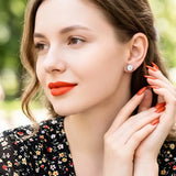 Sterling Silver Bezel Set Solitaire Stud Earrings for Women – Tarnish Proof CZ Earrings