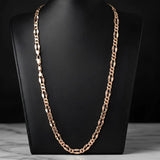 60CM x 12MM 18K Gold-Filled Figaro Chain Necklace –  Flat Link Unisex Heavy Duty Tarnish-Proof Chain
