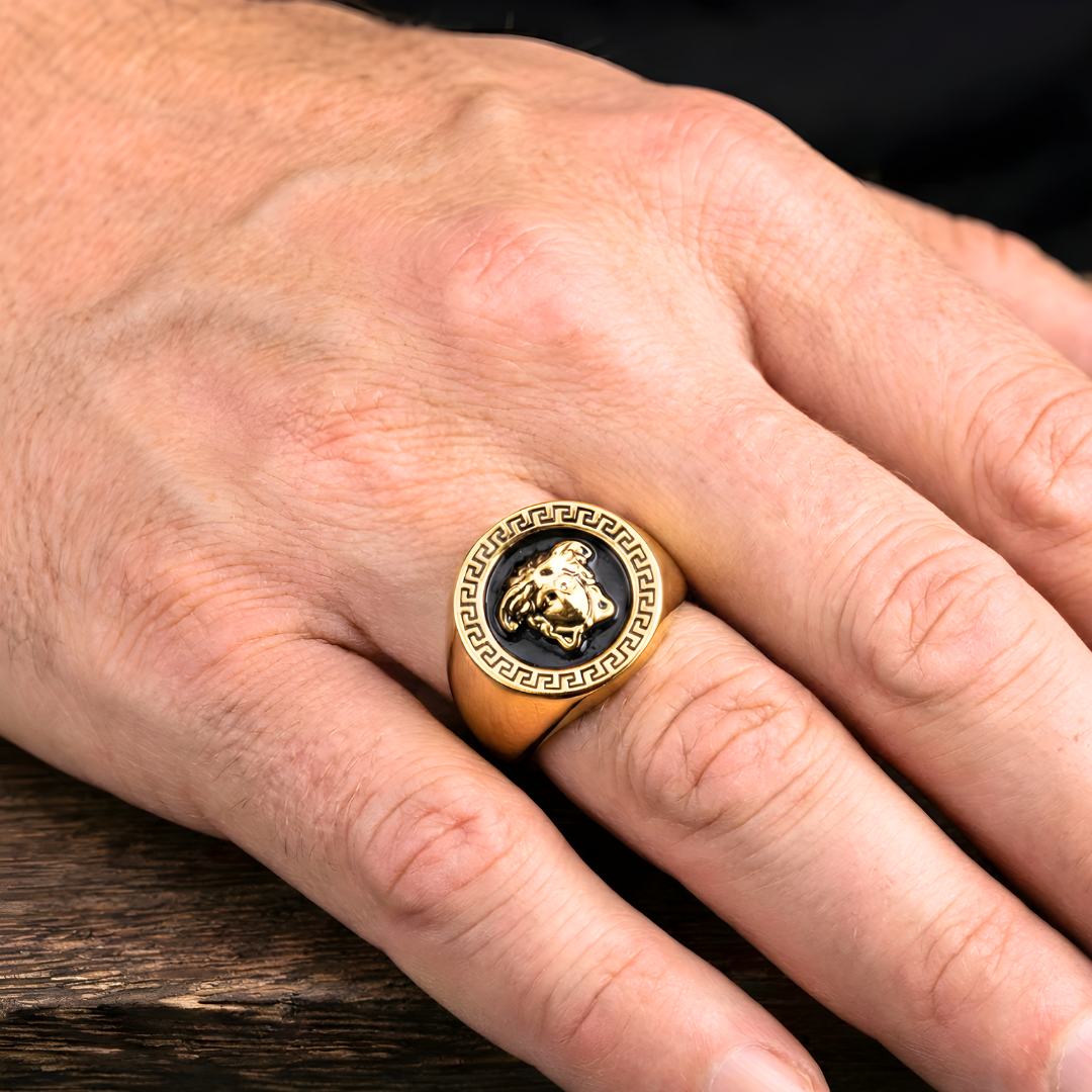 Gold Imperial Crest Ring – Premium Men’s Luxury Statement Jewelry