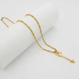 Gold & Silver Tone Arrow Pendant Necklace (58cm Box Chain) – Modern Statement Jewelry