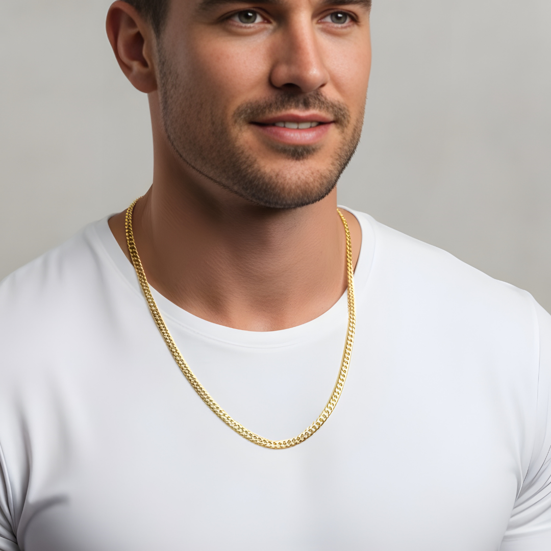 18K Gold Filled Curb Cuban Link Chain Necklace 50cm x 4mm