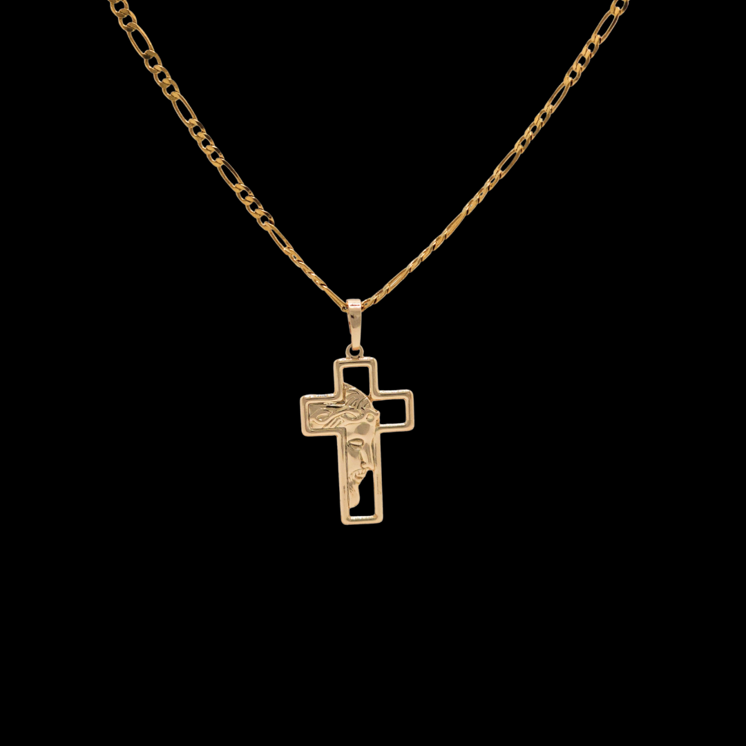 18K Gold Filled Jesus Half Face Pendant Necklace