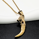 Load image into Gallery viewer, 18K Gold Filled Lion Tooth Pendant Necklace
