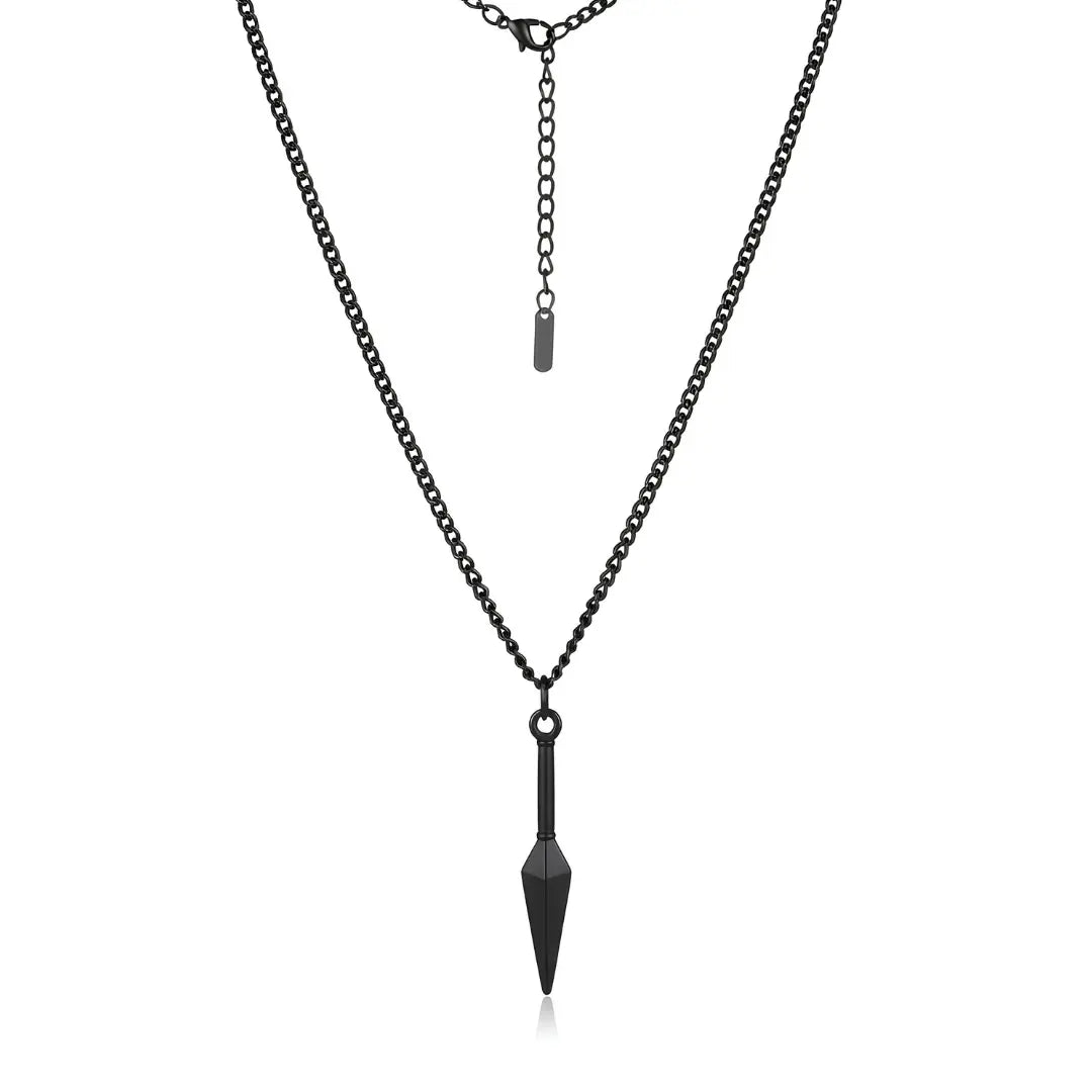 Kunai Pendant Necklace (Gold, Silver & Black Tone) – 60cm + 5cm Extension | Japanese Ninja-Inspired Statement Jewelry