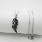 Stainless Steel Angel Wing Pendant Necklace (52cm) – Meaningful Feather Detail Statement Jewelry