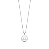 AA Symbol Pendant Necklace (52cm Stainless Steel) – Meaningful Circle & Triangle Recovery Jewelry