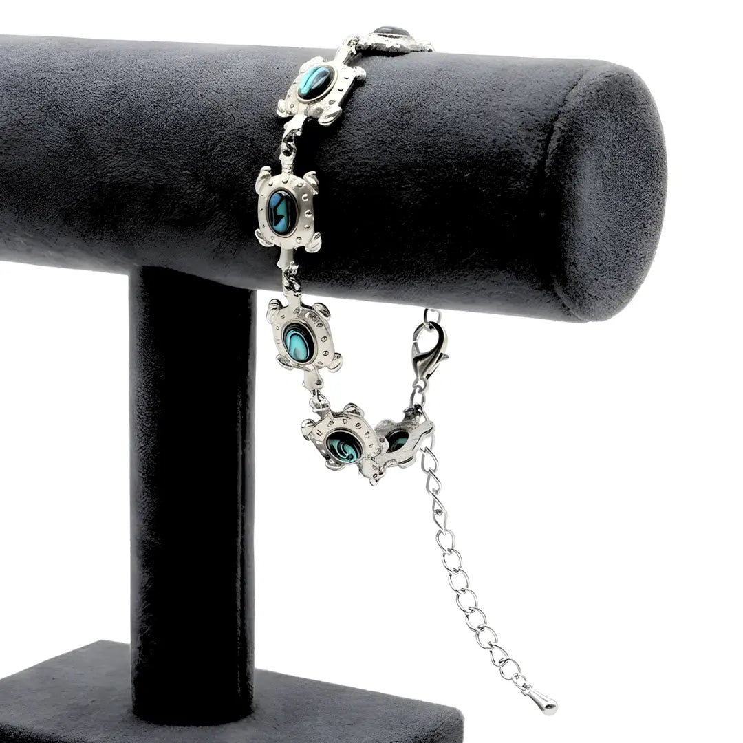 Silver Tortoise Paua Shell Bracelet