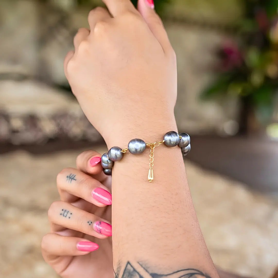 18K Gold Filled Freshwater Baroque Pearl Bracelet – 22cm + 5cm