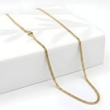 18K Gold Filled Curb Cuban Link Chain Necklace (50cm x 3mm) – Sleek Unisex Everyday Fine Jewelry