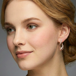 Load image into Gallery viewer, 18K Gold Filled Egyptian Pattern Huggie Earrings with Cubic Zirconia