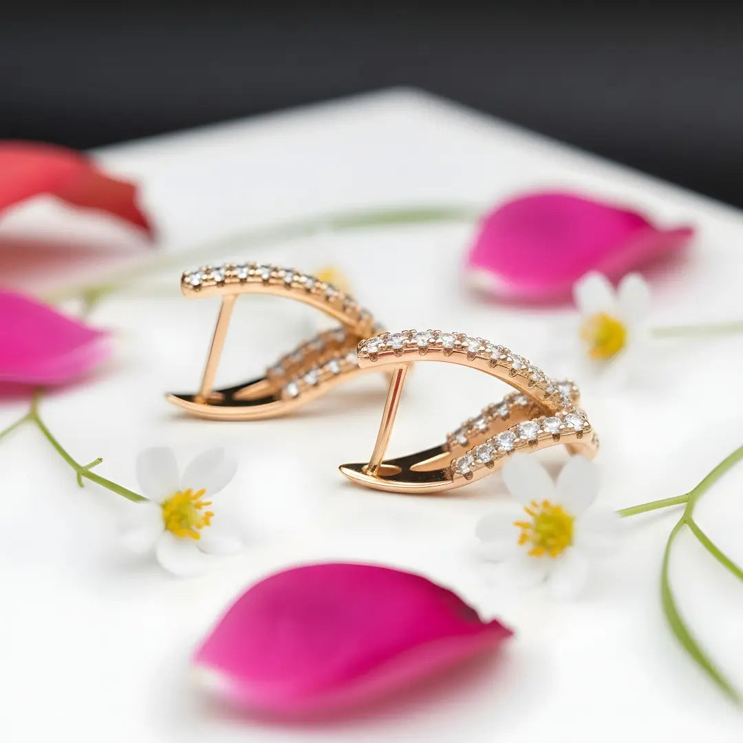 18k Rose Gold Filled Huggie Earrings