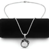 Ouroboros Pendant Necklace – Eternity & Rebirth Symbol Stainless Steel (60cm Chain)