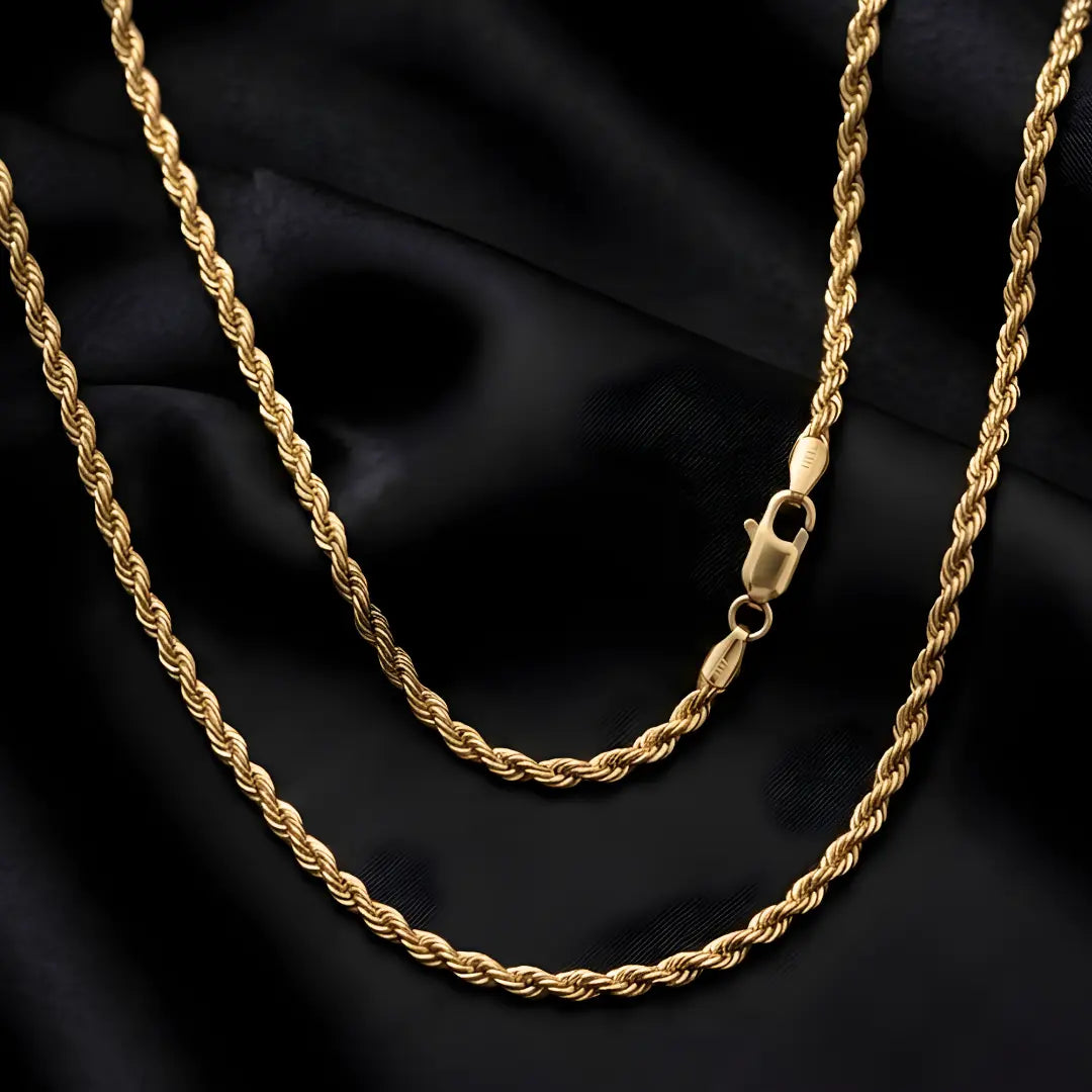 18K Gold Filled Rope Chain for Men & Women