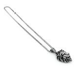 Lion Head Pendant Necklace – Stainless Steel Franco Chain (60cm) – Bold Strength & Leadership Statement Jewelry