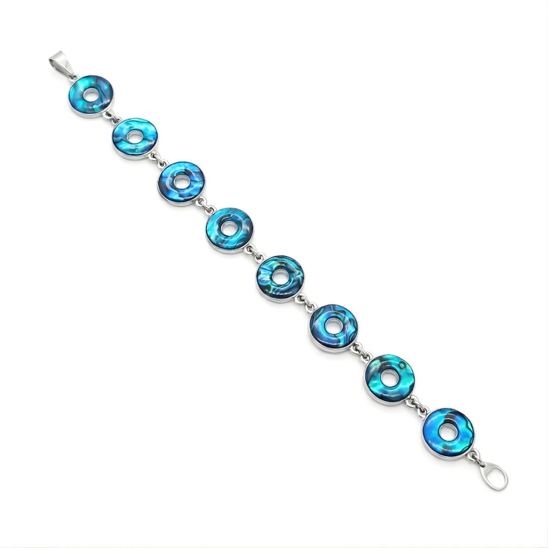 Round Circle Paua Shell Bracelet – 19cm