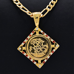 Load image into Gallery viewer, 18K Gold Filled Square Sovereign Pendant Necklace
