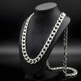 Silver Curb Cuban Link Chain Necklace – Classic Heavy-Set Silver Chain