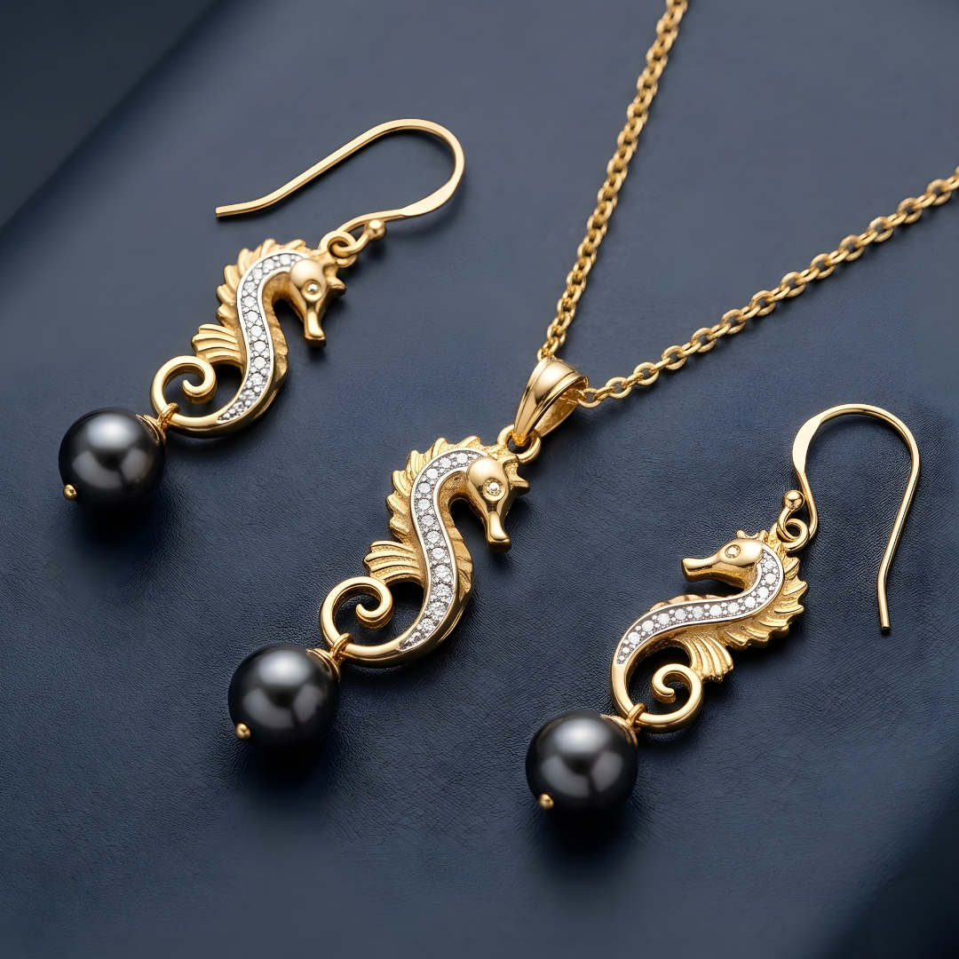 18K Gold Filled Hawaiian Sea Horse Pendant Necklace