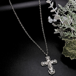 Load image into Gallery viewer, Silver Rhodium Plated Cross with CZ
