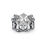 Crown Fleur-de-Lis Ring – Ornate Architectural Design | Tarnish Proof (US Sizes 9 & 10)