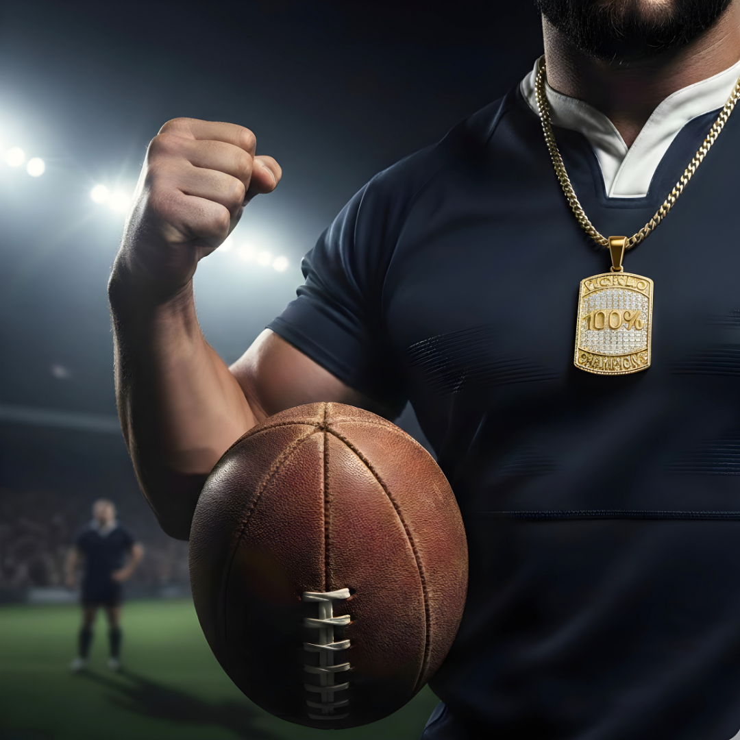 18k Gold Filled World 100% Champion Pendant