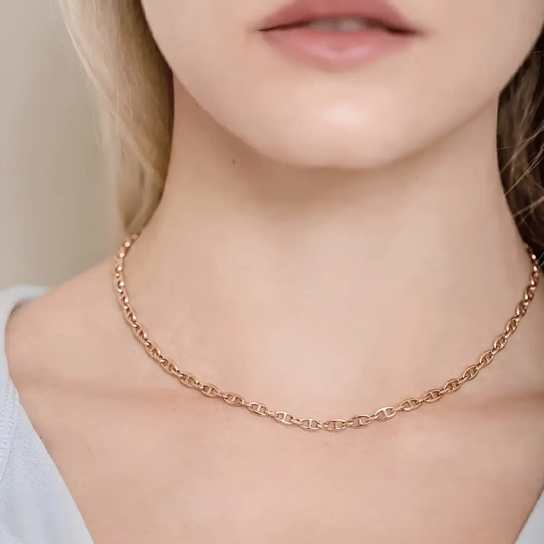 18K Gold Filled Mariner Chain Necklace - 58cm x 5mm