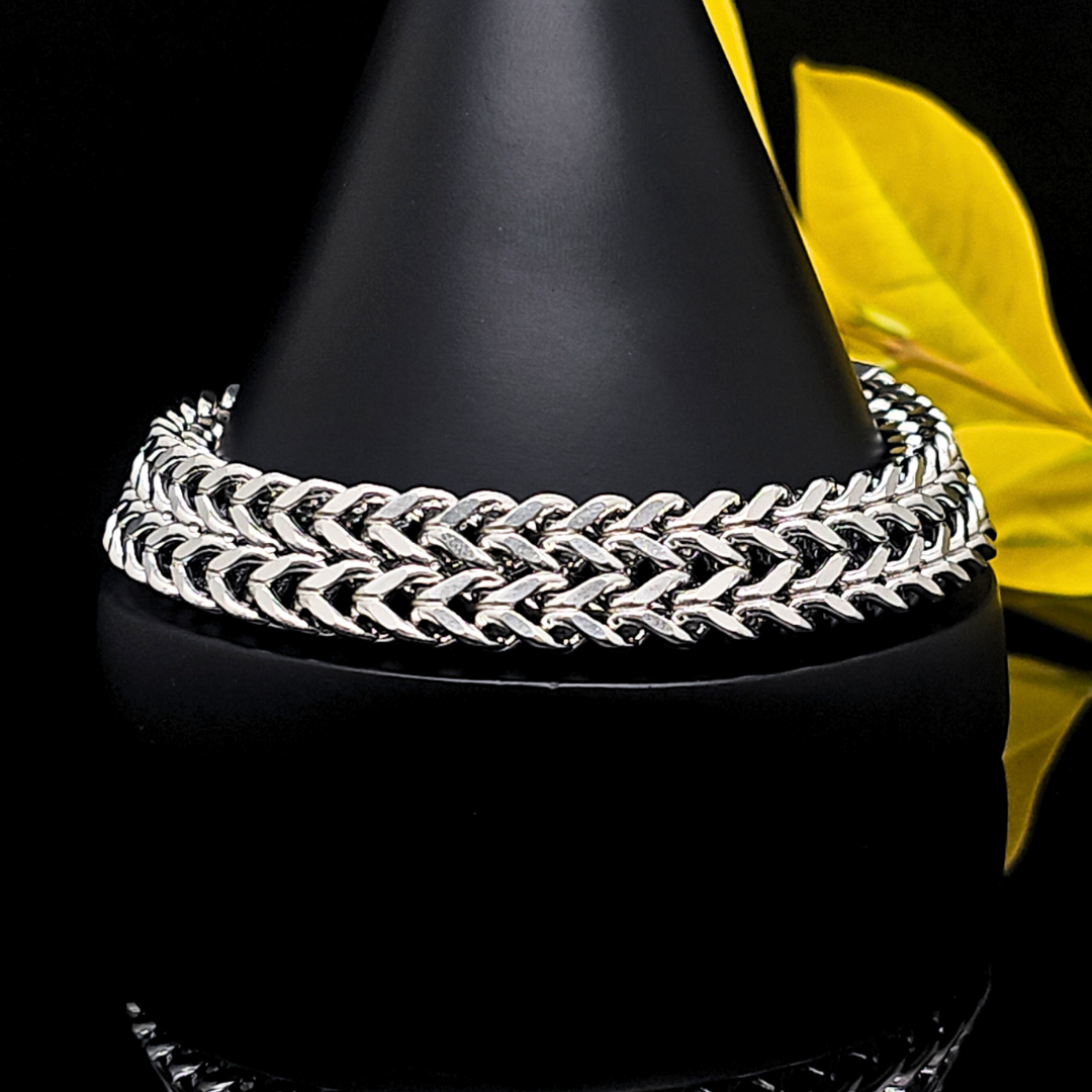 Silver Woven Bracelet for Men Tarnish Proof