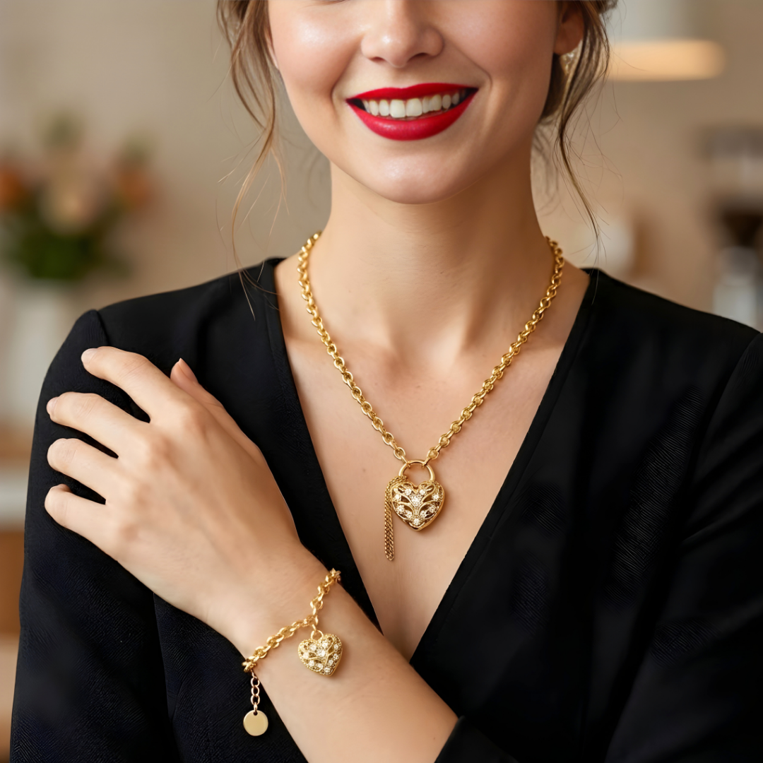 18K Gold Filled Tarnish Proof Padlock Set