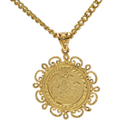 Load image into Gallery viewer, 18K Gold Filled Tarnish Proof Sovereign Pendant Necklace
