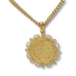 Load image into Gallery viewer, 18K Gold Filled Tarnish Proof Sovereign Pendant Necklace
