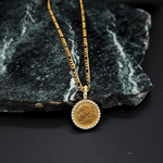 Load image into Gallery viewer, 18K Gold Filled Full Sovereign Pendant Necklace 1913 with CZ