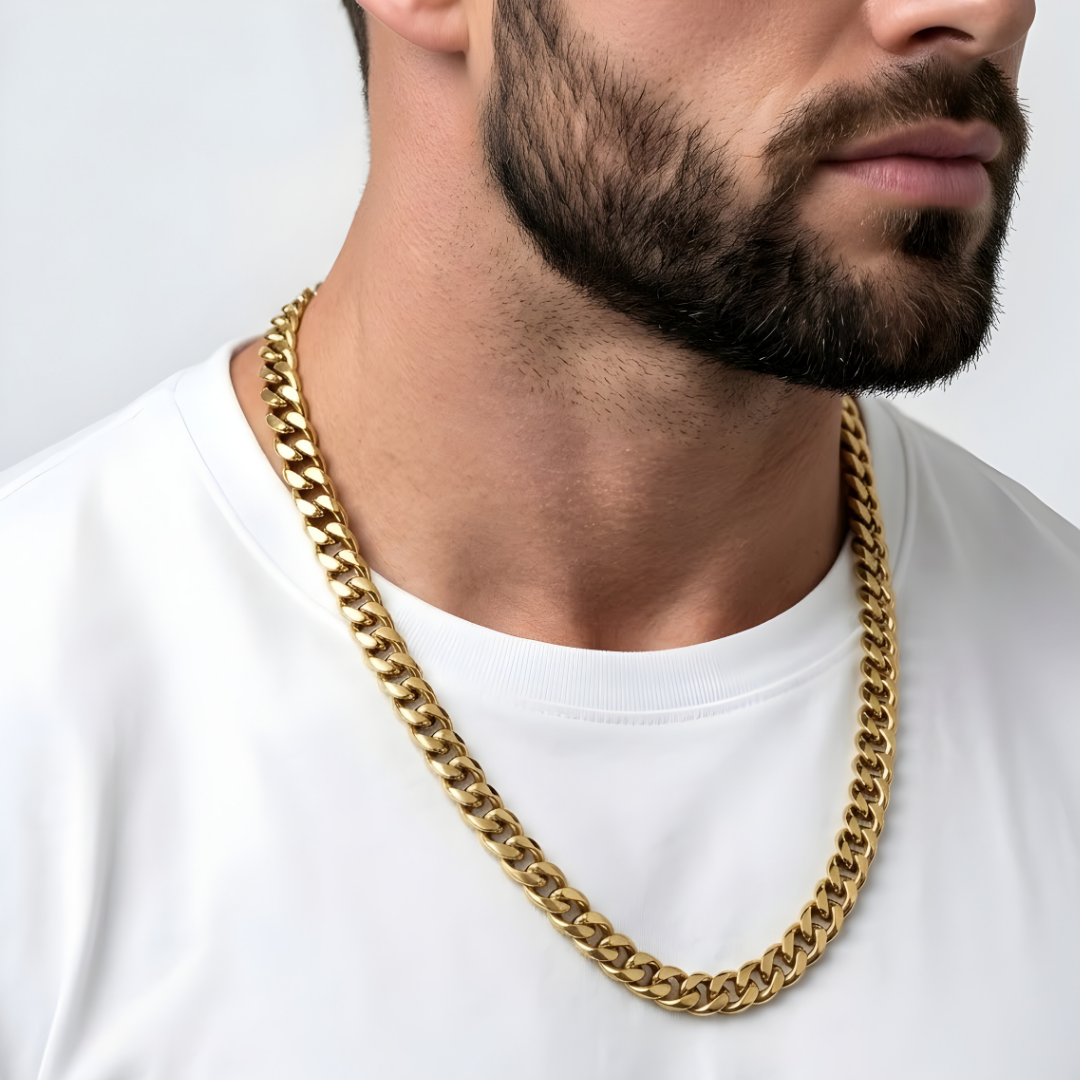 18K Gold Filled Cuban Link Chain Necklace 58cm x  6mm