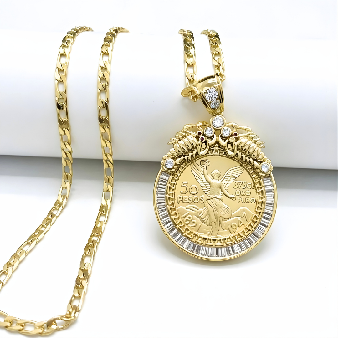 14K Gold Filled 50 Peso Pendant Necklace