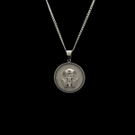 Load image into Gallery viewer, Silver Rhodium Plated Egyptian Pendant Necklace
