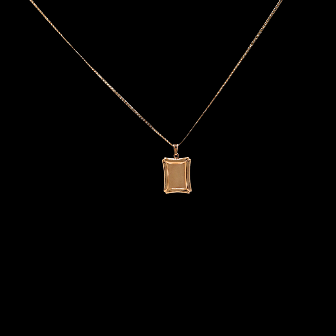 18K Rose Gold Filled Square Pendant Necklace