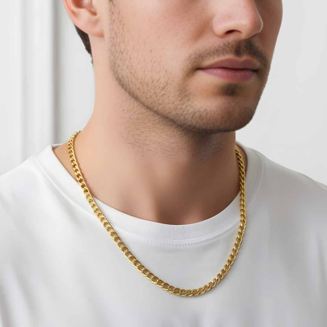 18K Gold Filled Cuban Link Chain Necklace 40cm x 5mm