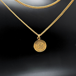 Load image into Gallery viewer, 18K Gold Filled  Customized Stamped Sovereign Pendant Necklace
