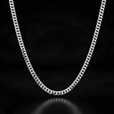 60CM x 4MM Stainless Steel Cuban Curb Chain Necklace – Unisex Tarnish-Proof Silver Chain