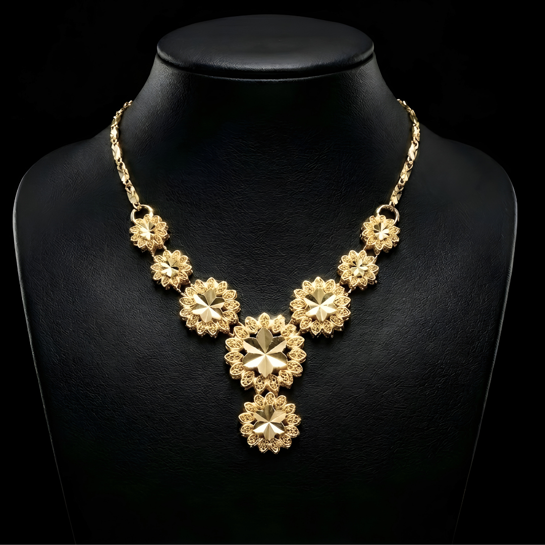 18K Gold Filled  Flower Necklace x 50cm
