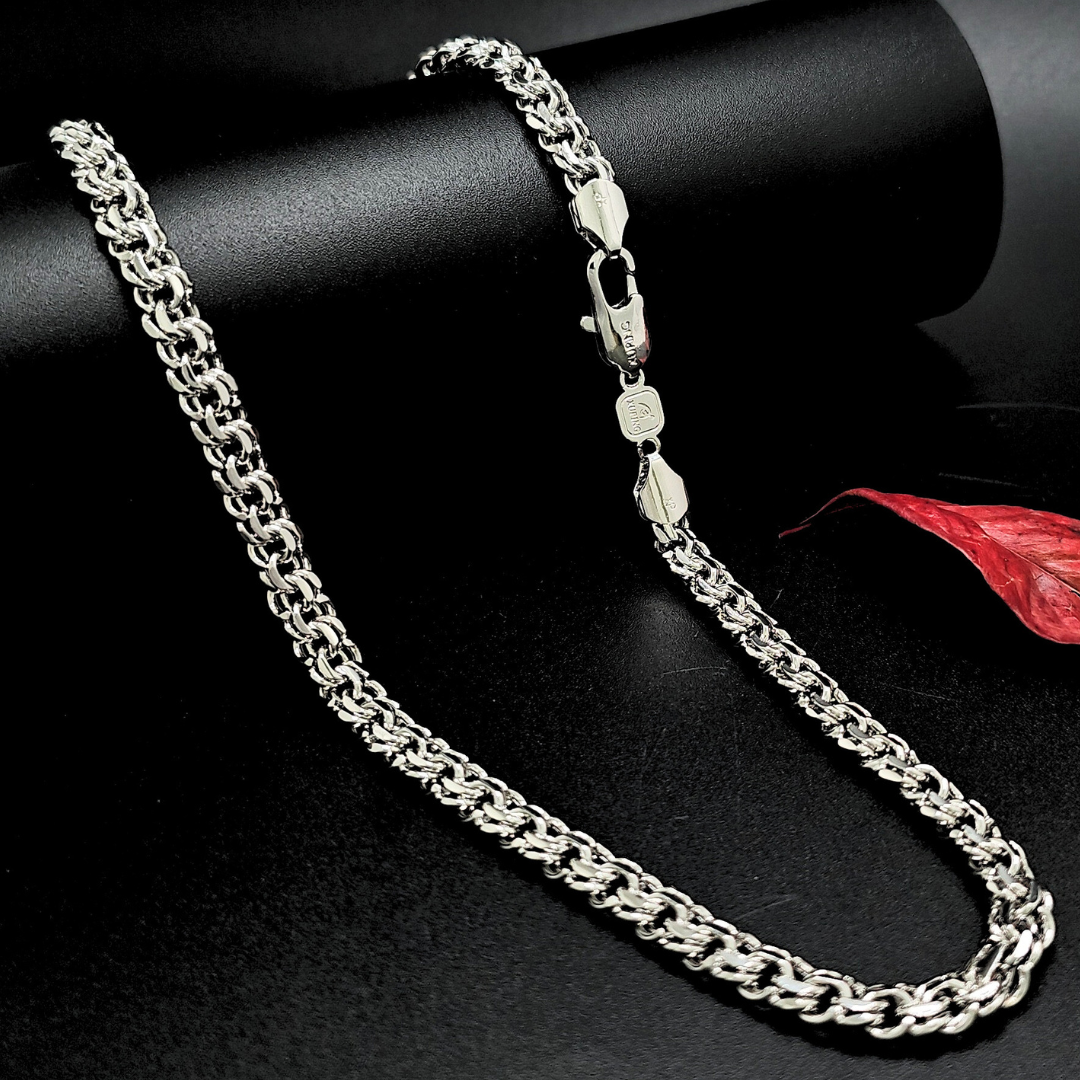 Silver Rhodium Plated Interlinked Chain