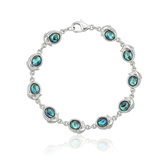 Natural Silver Fish Paua Abalone Shell Link Bracelet (19cm) – Ocean-Inspired Coastal Wristwear