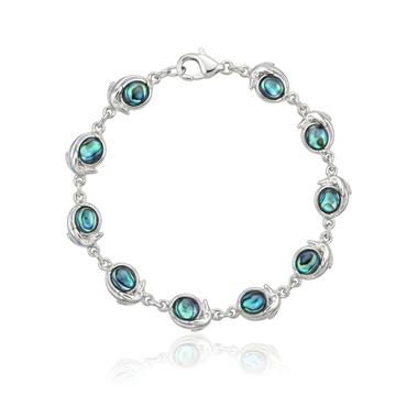 Silver Fish Paua Shell Bracelet – 19cm