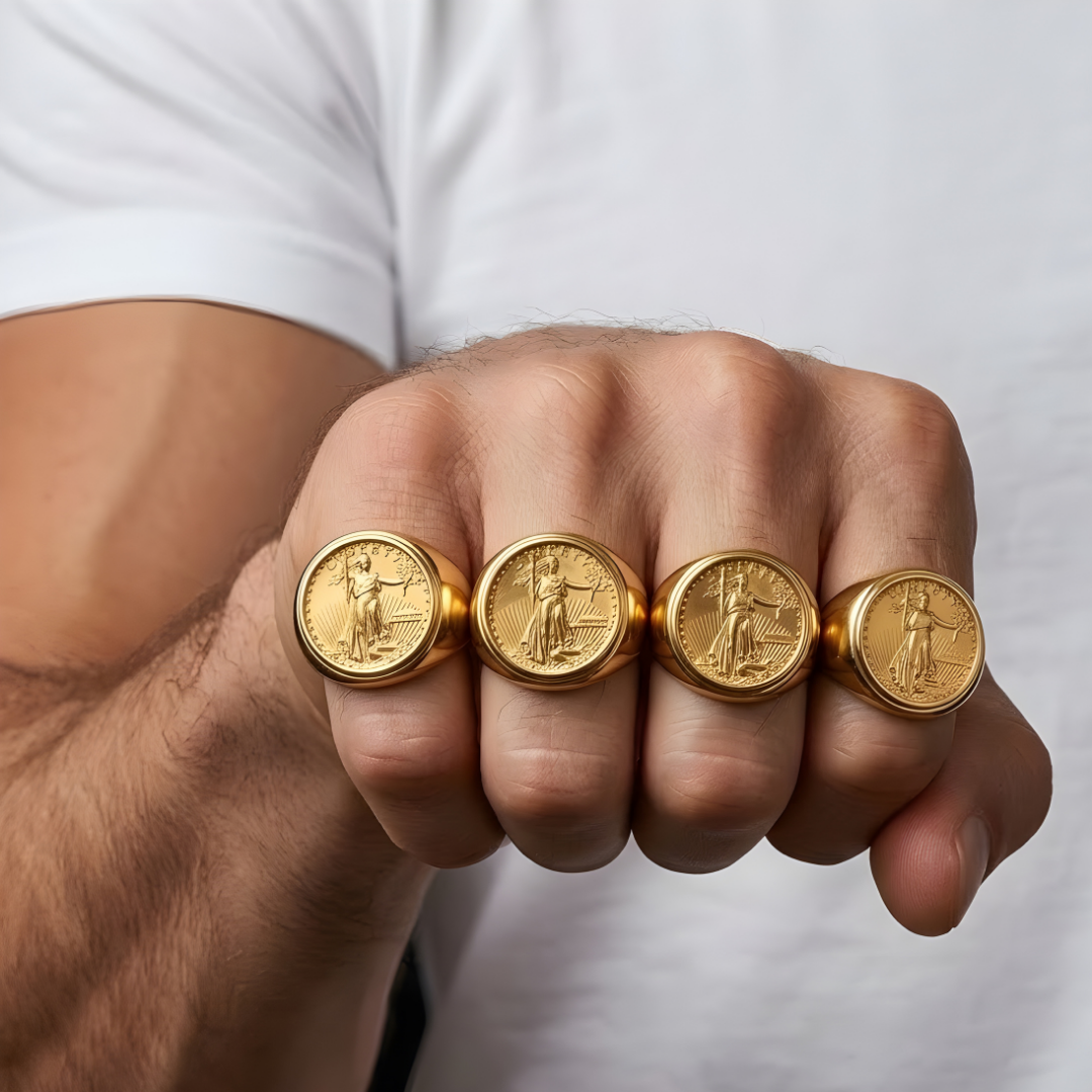 18K Gold Filled Liberty Coin Ring